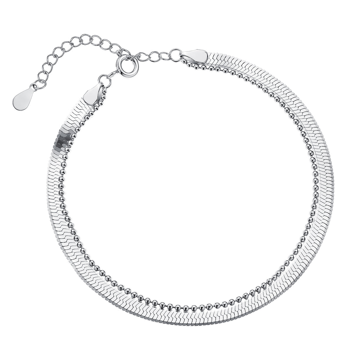 Melchior Jewellery sterling silver double chain bracelet with adjustable clasp and smooth elegant design