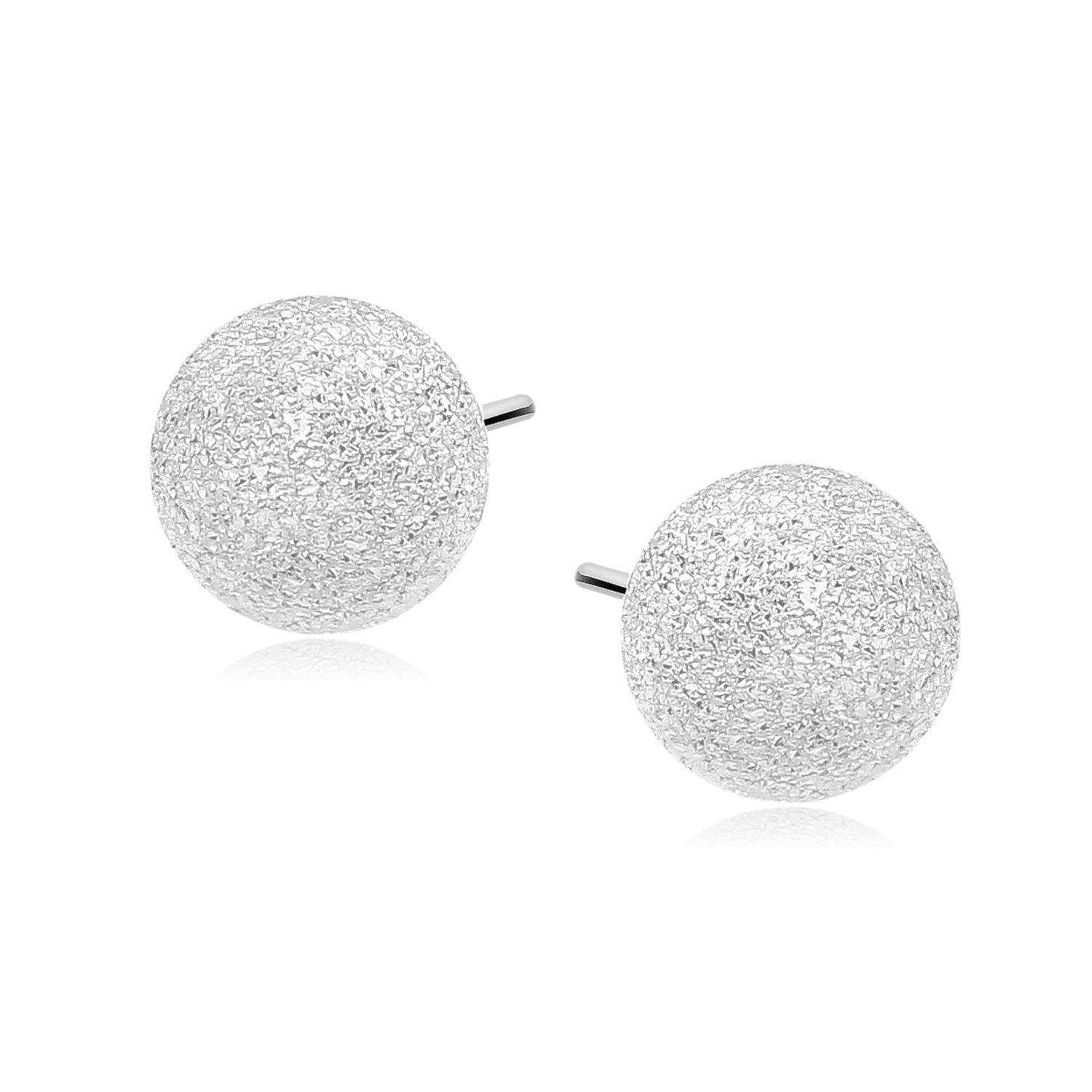 Melchior Jewellery sterling silver dust ball stud earrings with textured round design