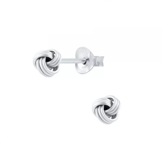 Melchior Jewellery sterling silver knot stud earrings for women with elegant twisted design