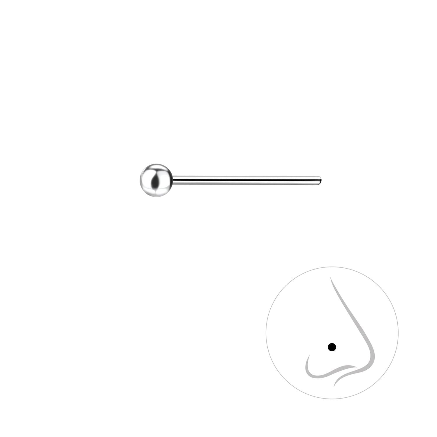 sterling silver nose stud piercing ball style from Melchior Jewellery for subtle body adornment