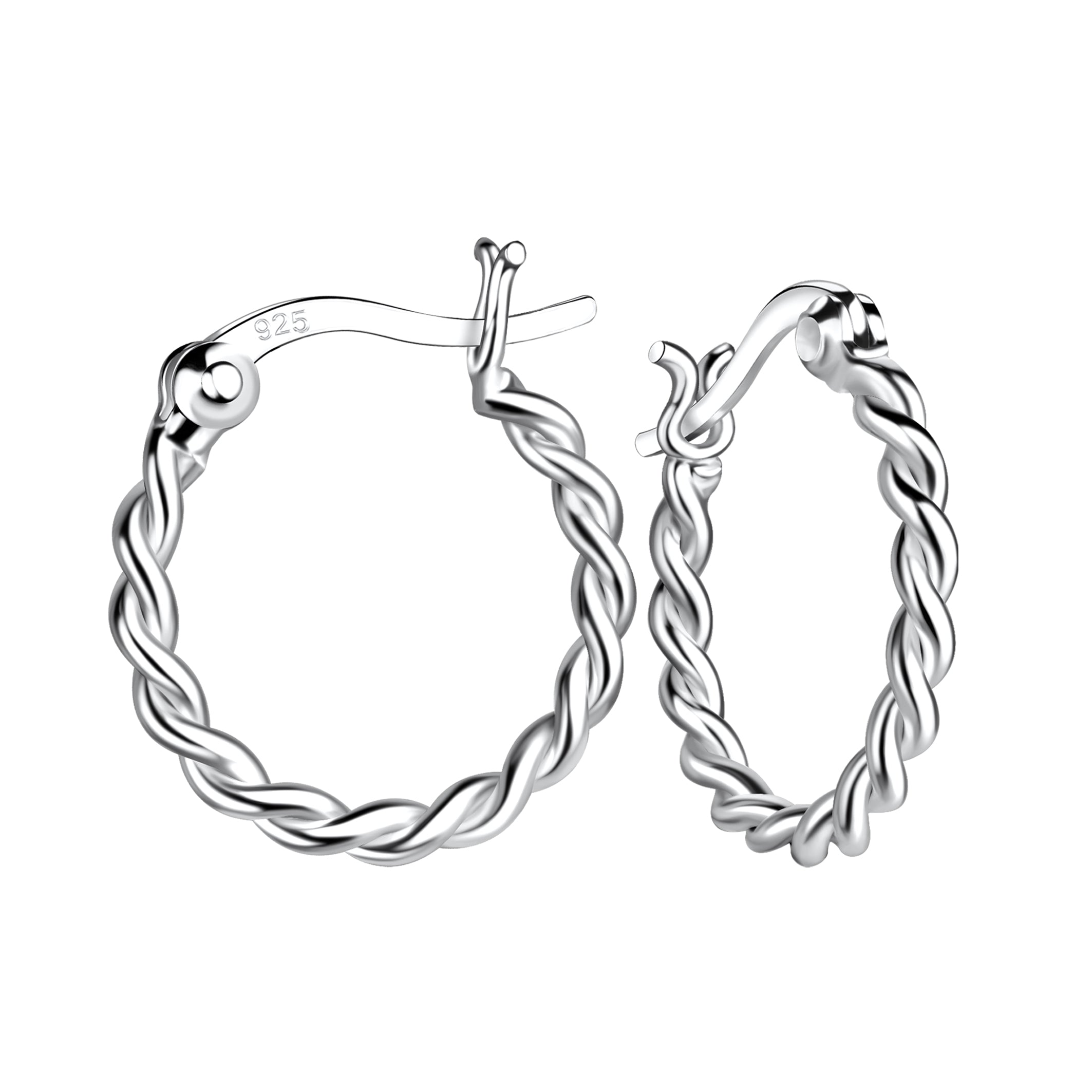 sterling silver twisted hoop earrings with elegant twisted design for women