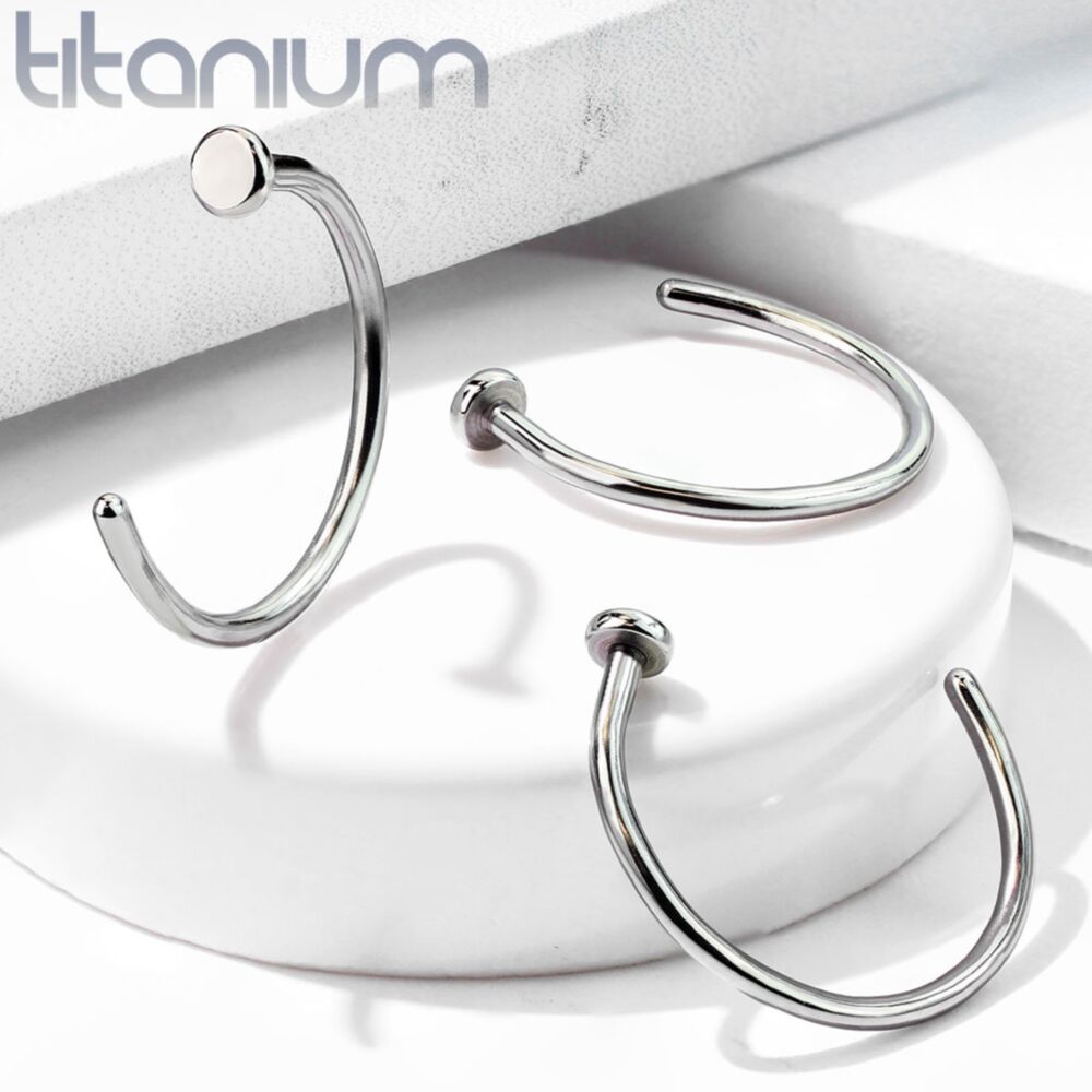 Melchior Jewellery titanium implant grade nose ring body jewellery in polished silver finish