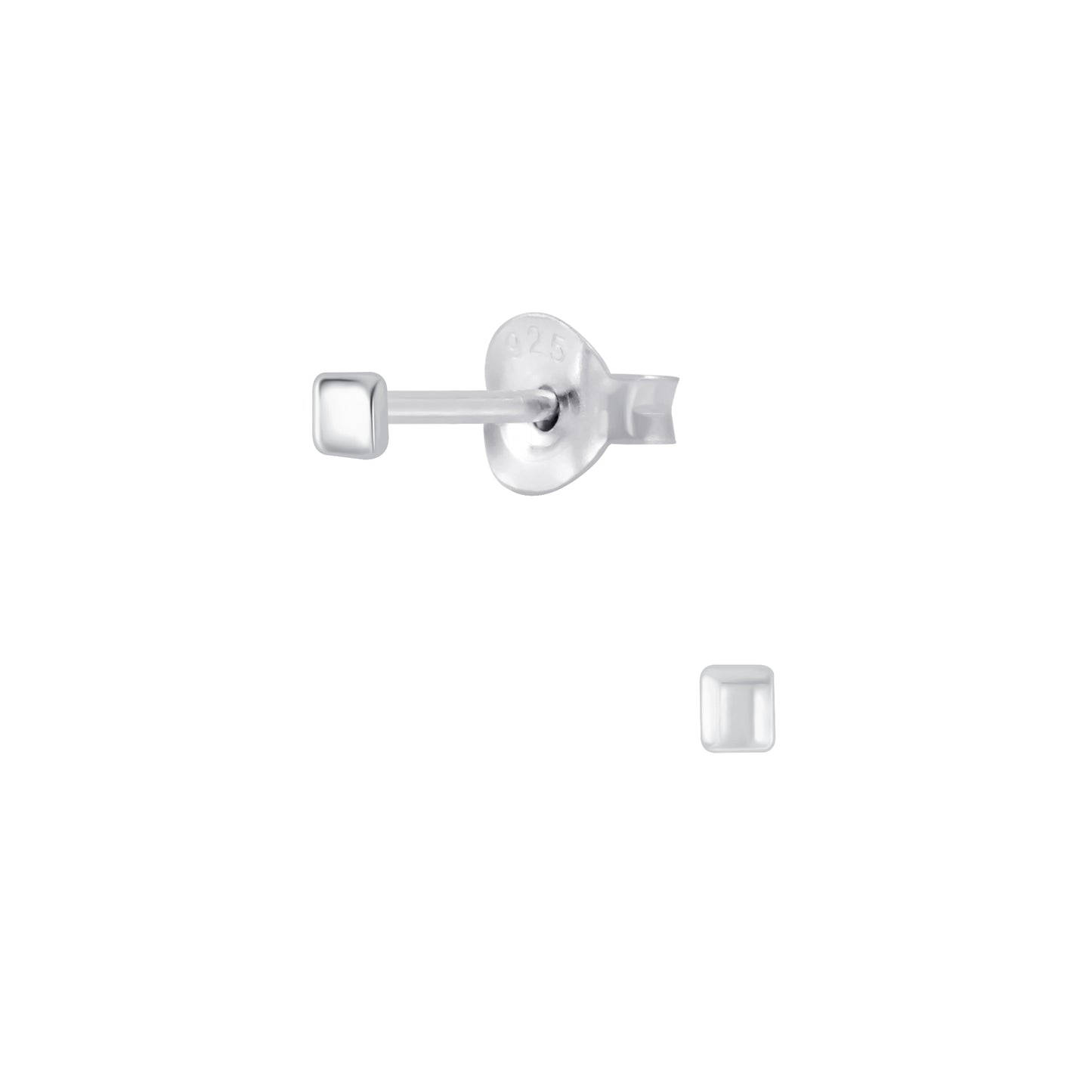 Sterling Silver Tiny 2mm Square Stud Earrings - Melchior Jewellery