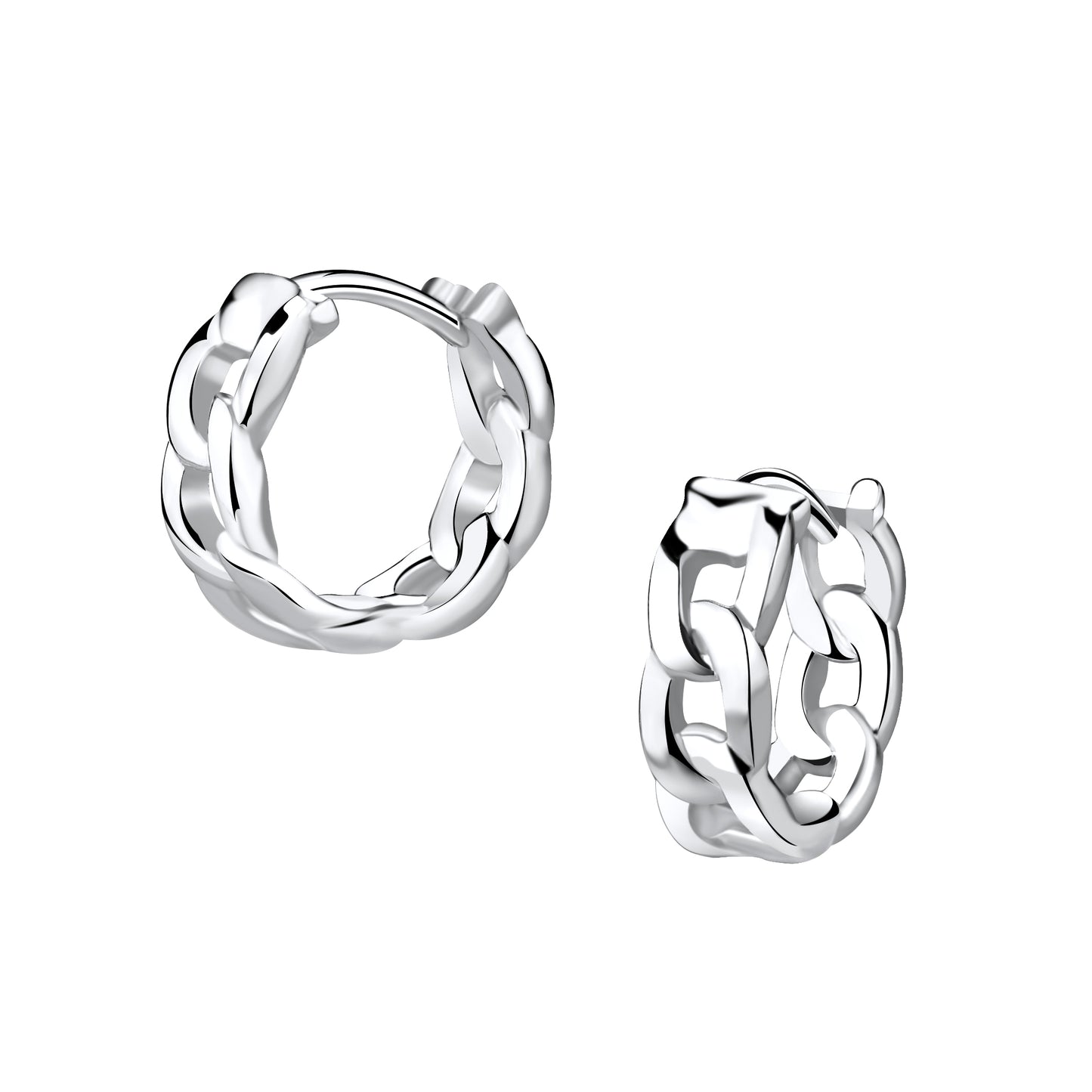 Sterling Silver 14mm Interlocking Hoop Earrings - Melchior Jewellery