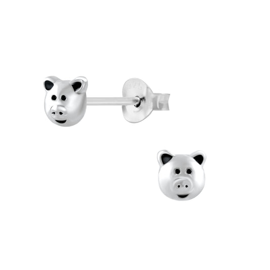 Sterling Silver Pig Stud Earrings - Melchior Jewellery