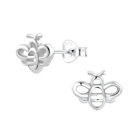 Sterling Silver Bee Stud Earrings - Melchior Jewellery
