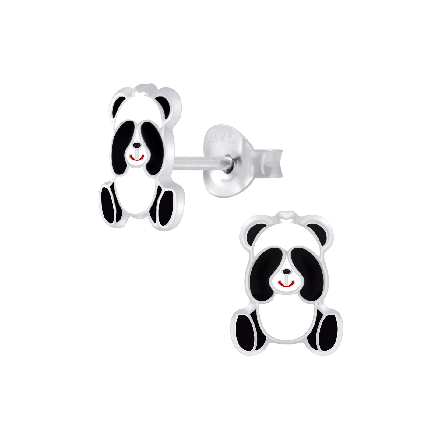Children's Sterling Silver Panda Bear Stud Earrings
