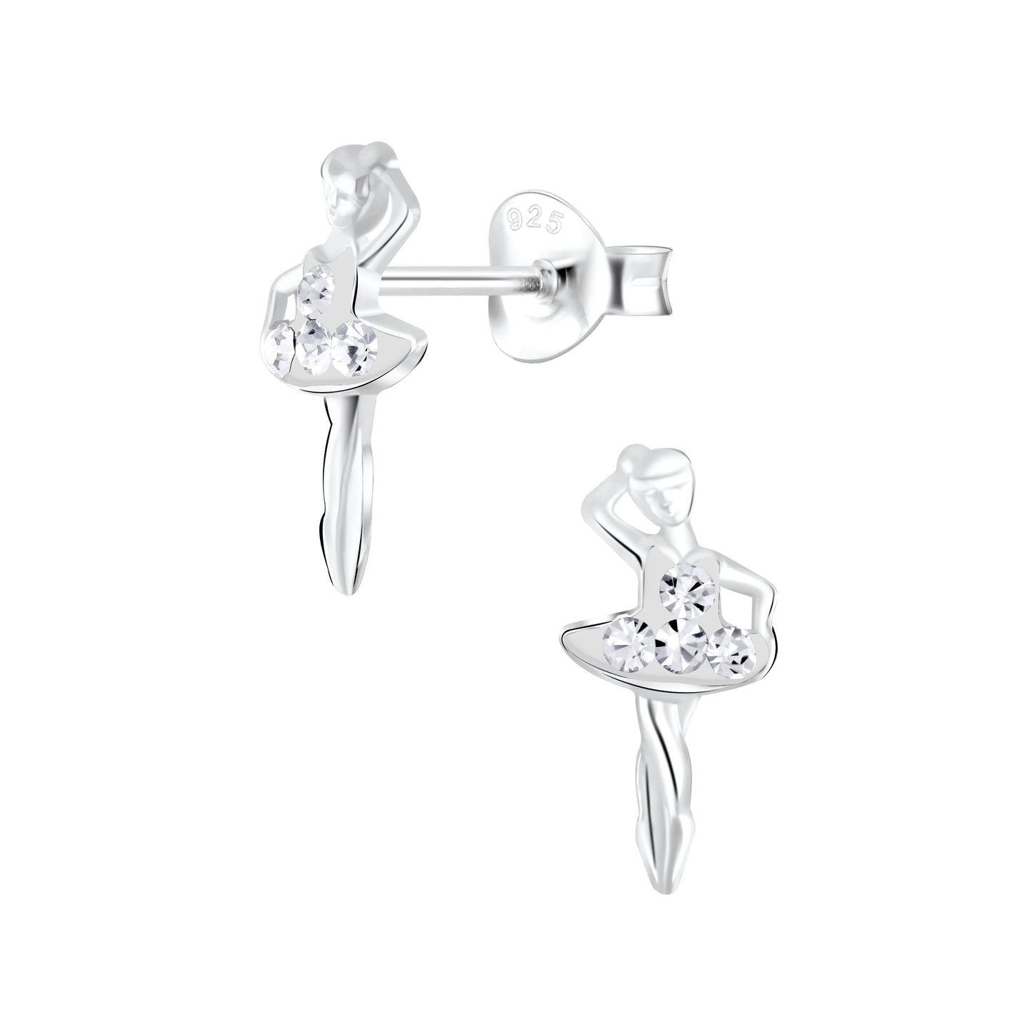 Children's Sterling Silver Ballerina Stud Earrings - Melchior Jewellery