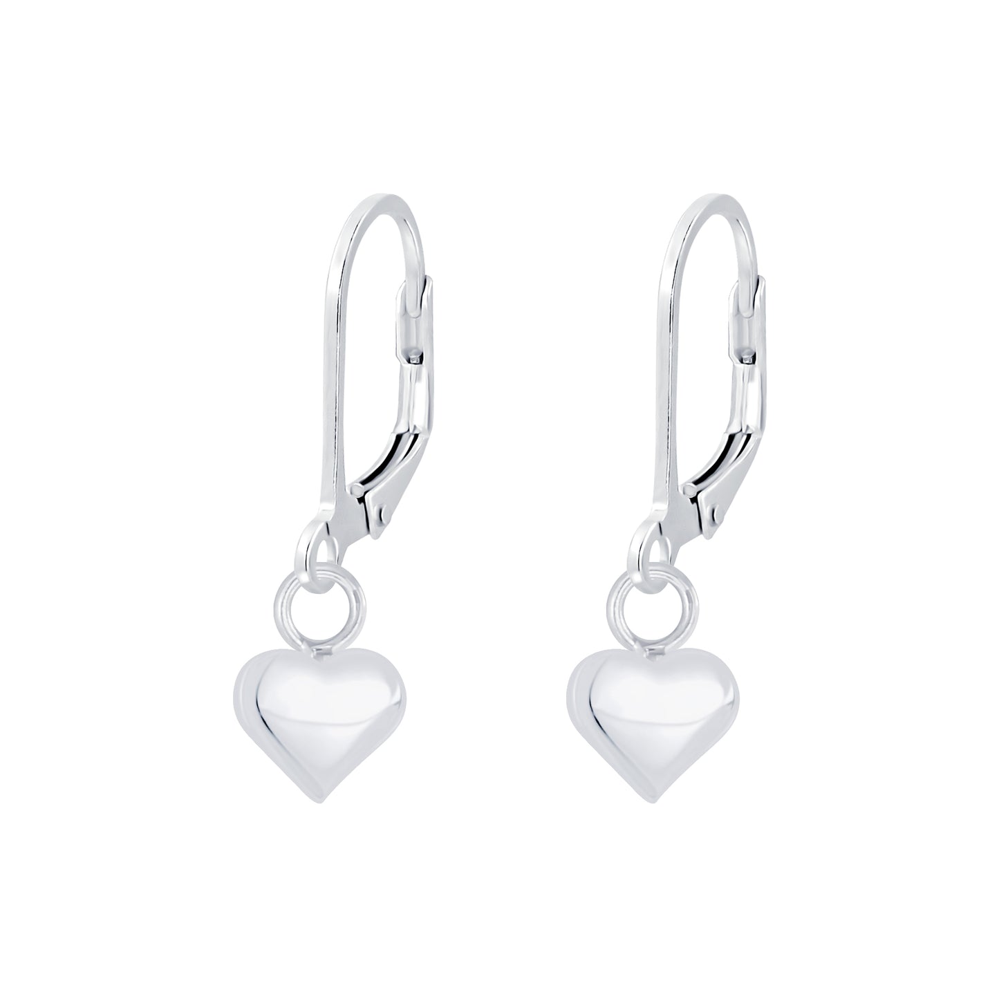 Children's Sterling Silver Heart Leverback Earrings - Melchior Jewellery