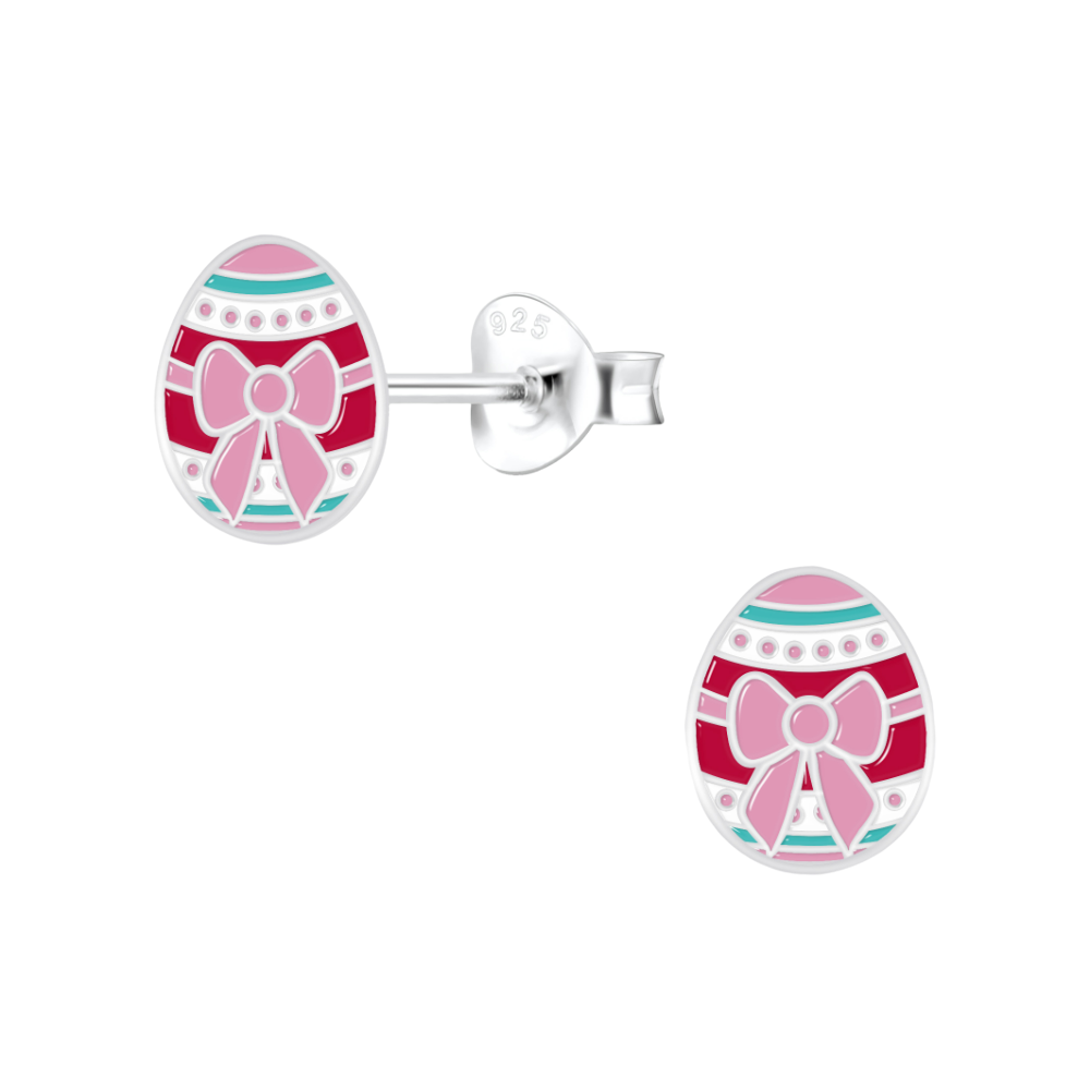 Children's Sterling Silver Easter Egg Stud Earrings - Melchior Jewellery