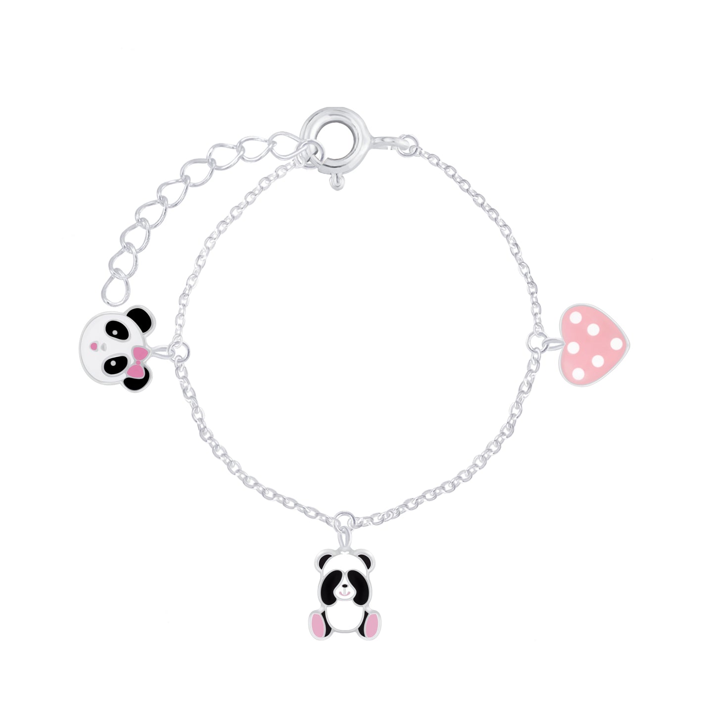 Children's Sterling Silver Panda Bear Lovers Bracelet - Melchior Jewellery