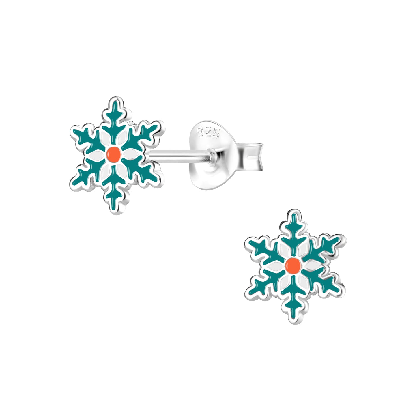 Children's Sterling Silver Snowflake Stud Earrings
