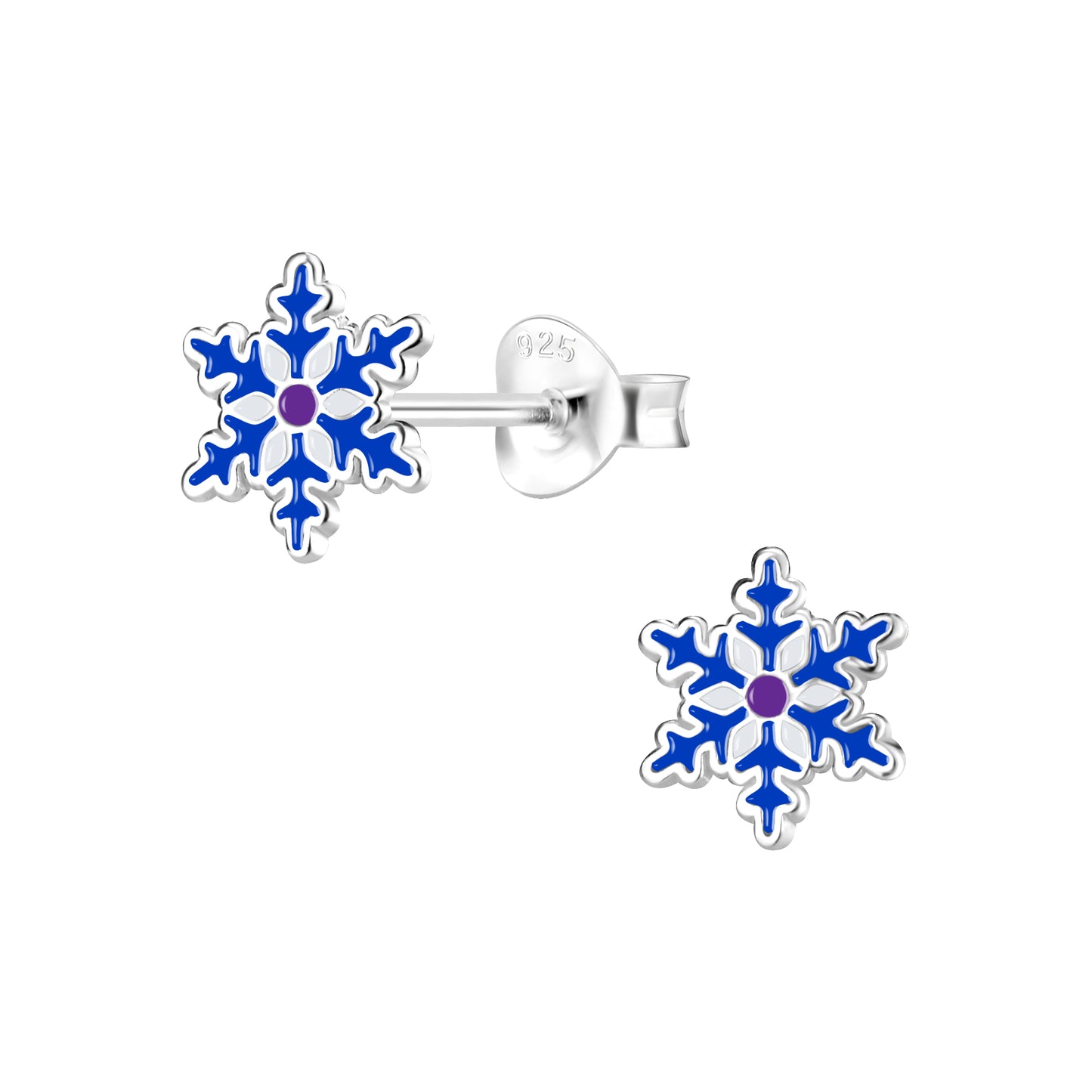 Children's Sterling Silver Snowflake Stud Earrings