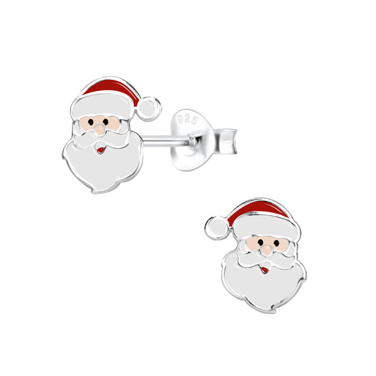 Children's Sterling Silver Santa Earrings - Melchior Jewellery