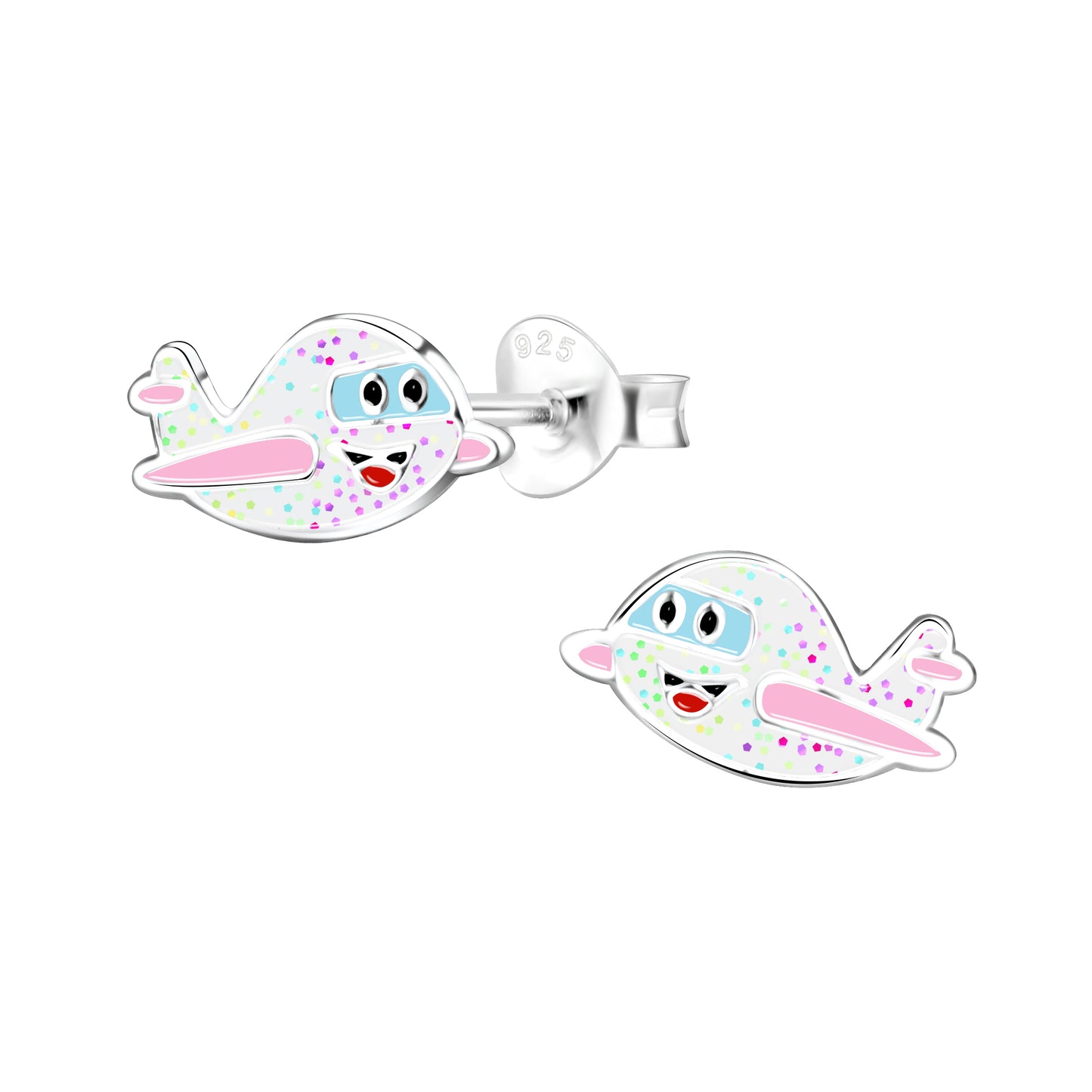 Children's Sterling Silver Aeroplane Stud Earrings - Melchior Jewellery