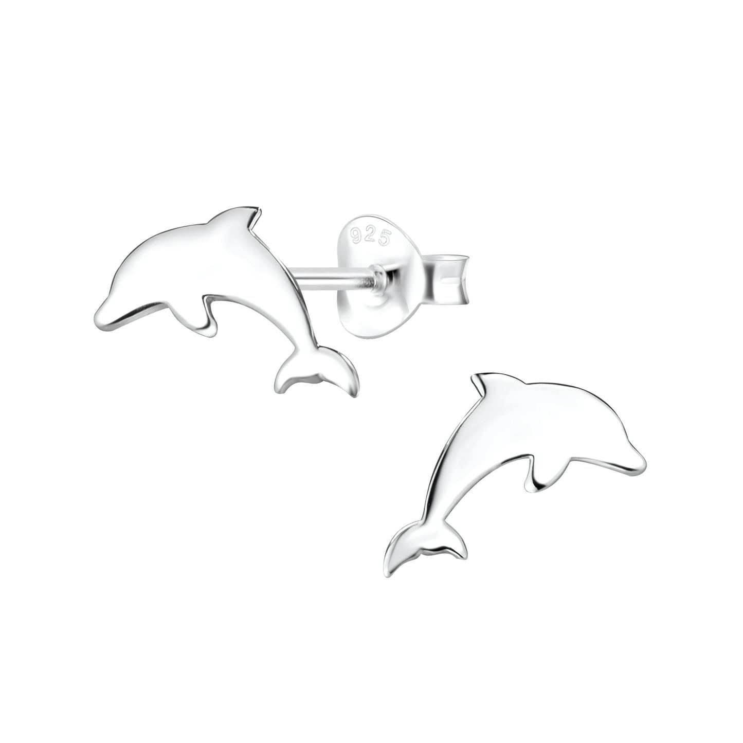 Children's Sterling Silver Dolphin Stud Earrings