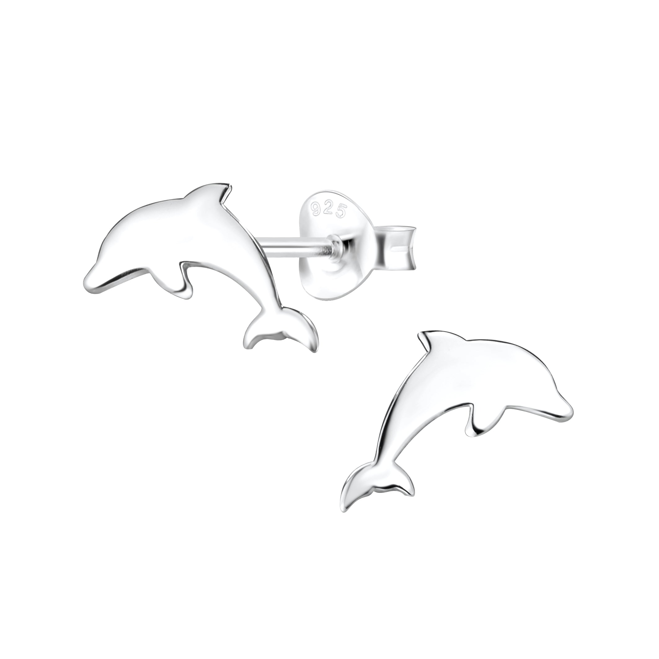 Children's Sterling Silver Dolphin Stud Earrings - Melchior Jewellery