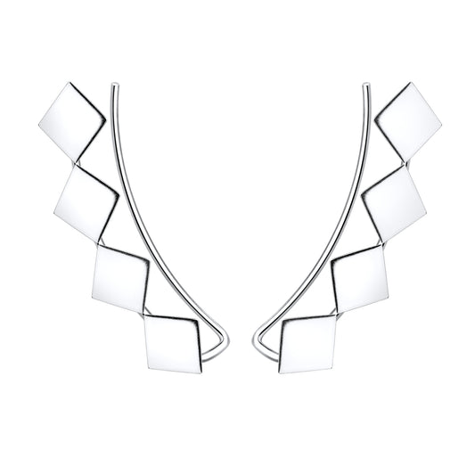 Sterling Silver Geometric Ear Climbers - Melchior Jewellery