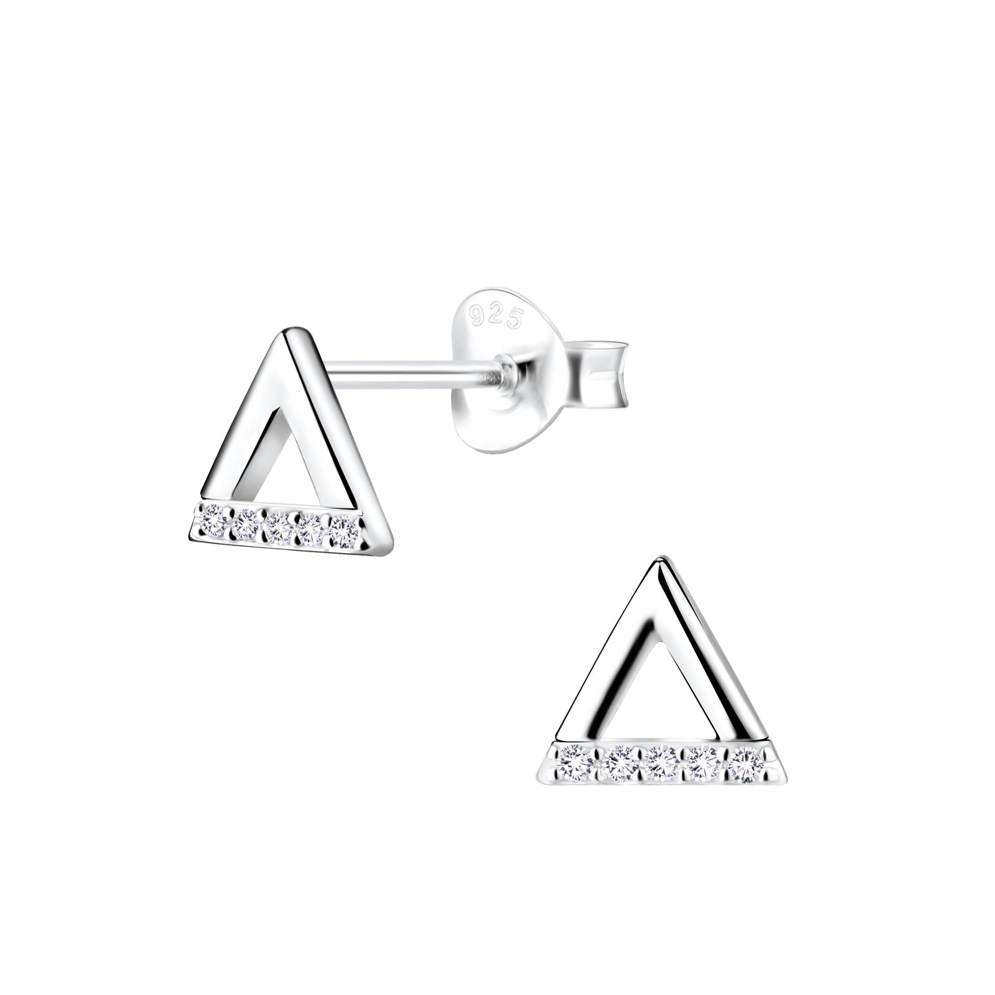 Sterling Silver Open Triangle Stud Earrings - Melchior Jewellery