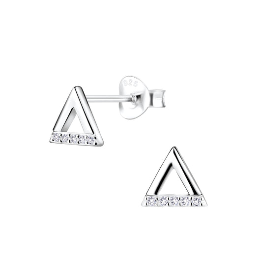 Sterling Silver Open Triangle Stud Earrings - Melchior Jewellery