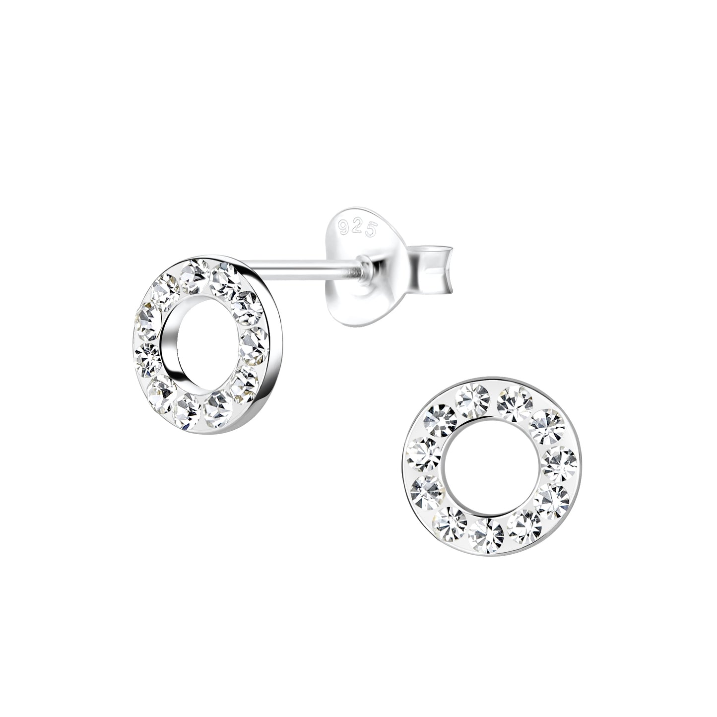 Children's Sterling Silver Sparkling Circle Stud Earrings - Melchior Jewellery