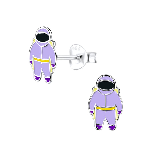 Children's Sterling Silver Spaceman Stud Earrings - Melchior Jewellery