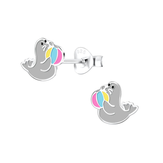 Children's Sterling Silver Seal Stud Earring - Melchior Jewellery