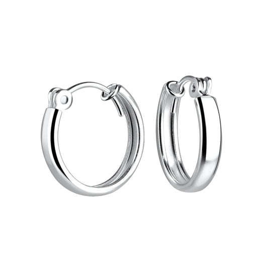 Sterling Silver 16mm Thick Hoop Earrings - Melchior Jewellery