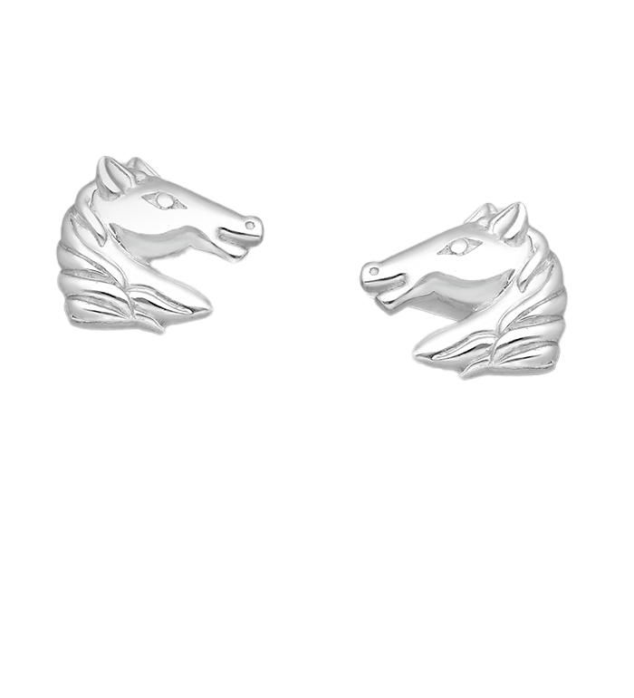 Sterling Silver Horse Head Stud Earrings - Melchior Jewellery