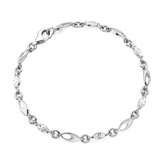 Sterling Silver White Cubic Zirconia Bracelet - Melchior Jewellery