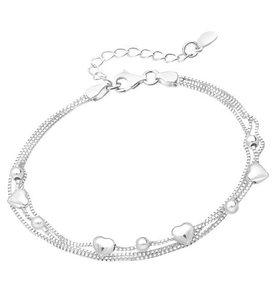 Sterling silver Hearts Love Bracelet - Melchior Jewellery