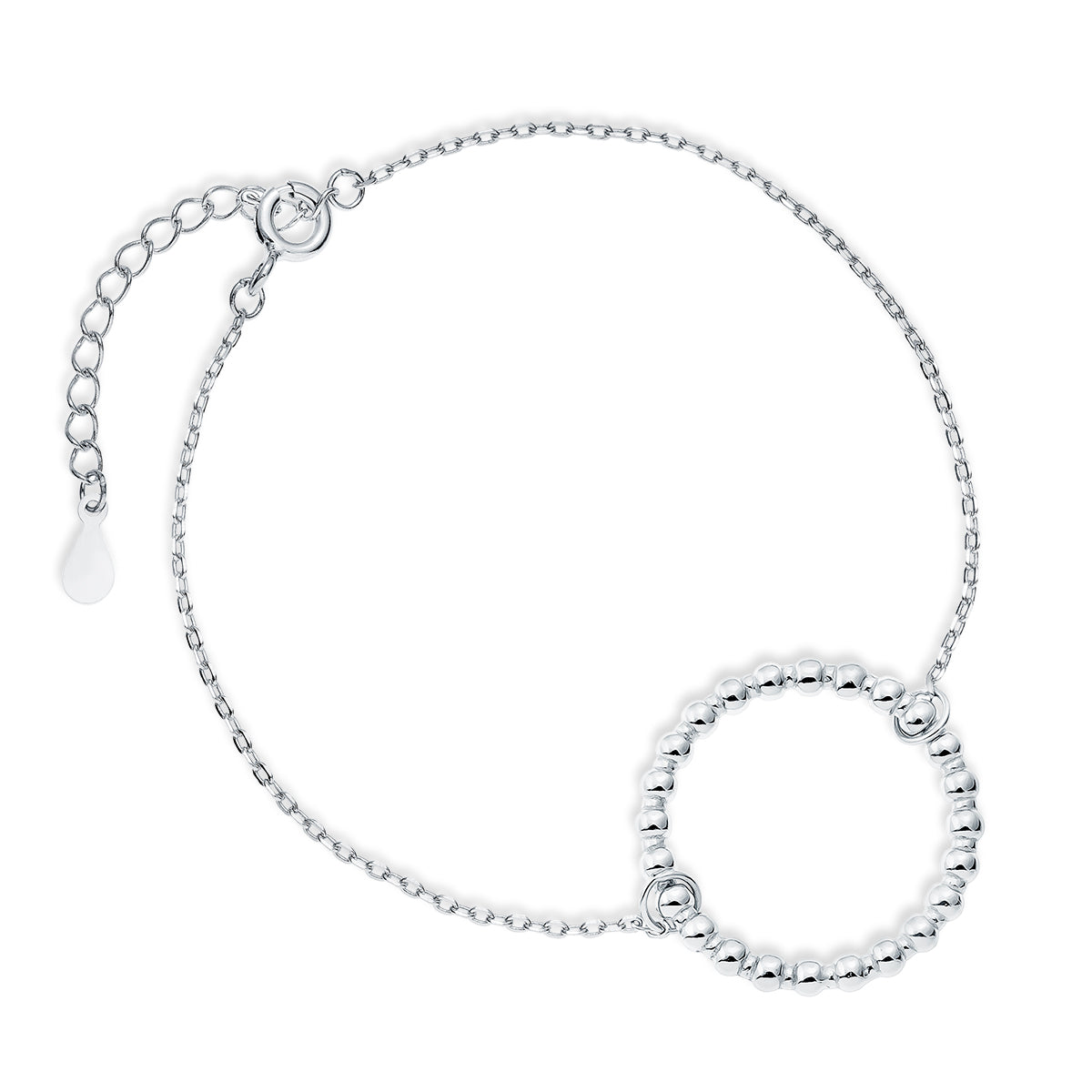 Sterling Silver Open Beaded Circle Bracelet - Melchior Jewellery