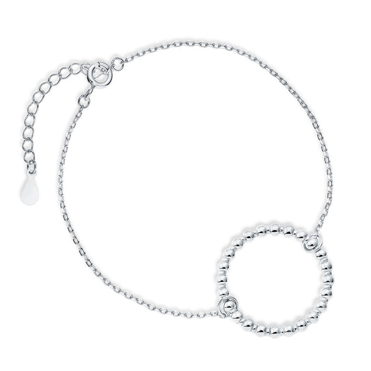 Sterling Silver Open Beaded Circle Bracelet - Melchior Jewellery