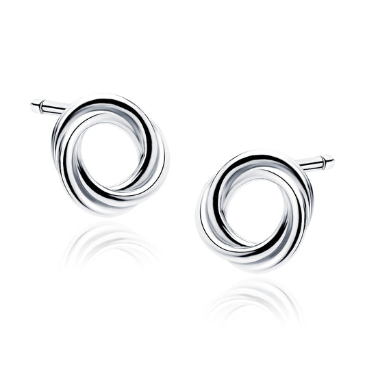 Sterling Silver Intertwined Hoop Earrings - Melchior Jewellery