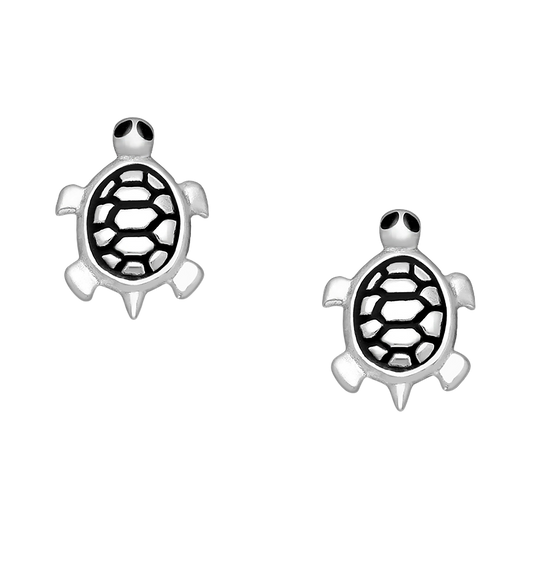 Sterling Silver Turtle Stud Earrings - Melchior Jewellery