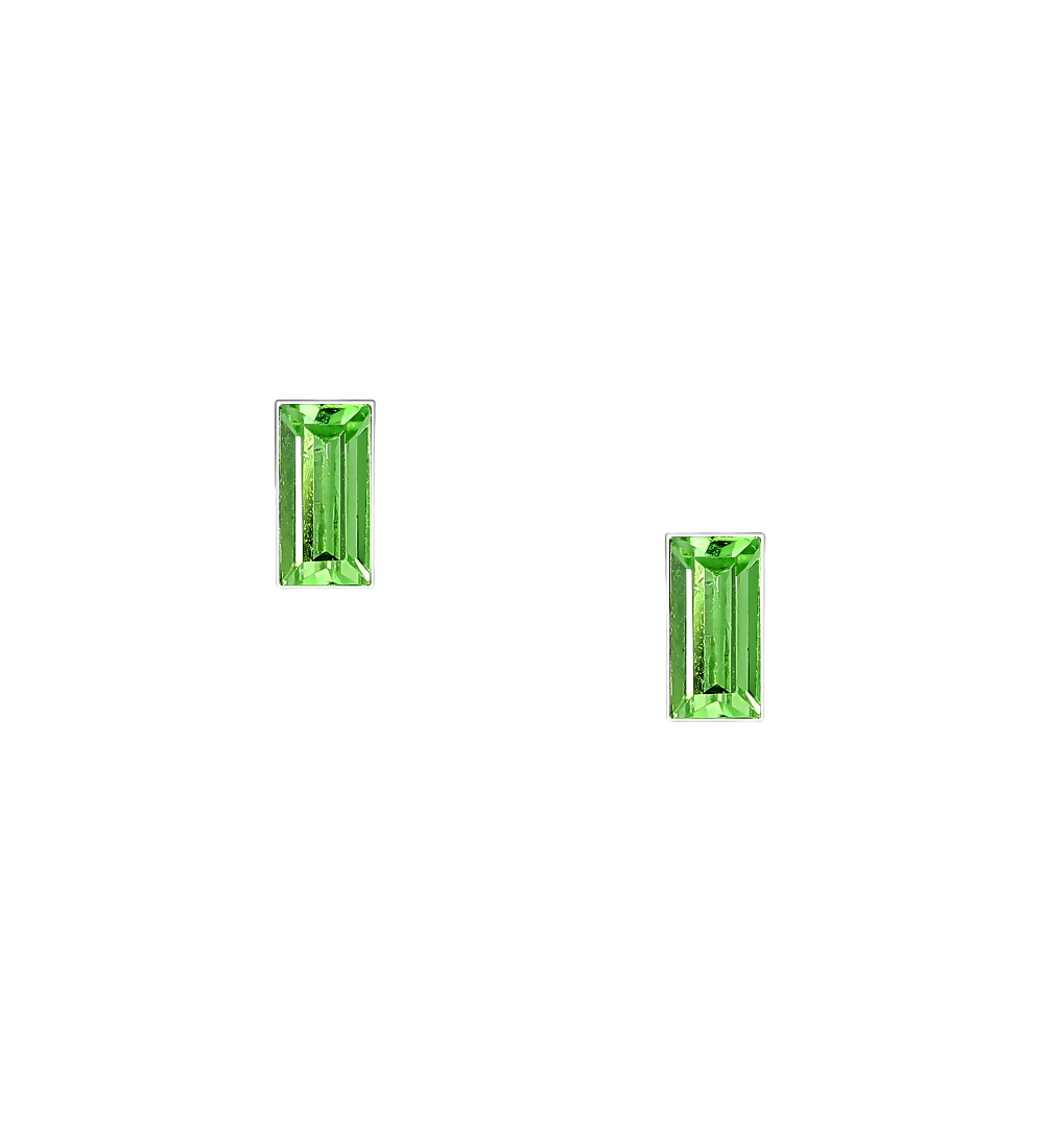 Sterling Silver Small Peridot Stud Earrings - Melchior Jewellery