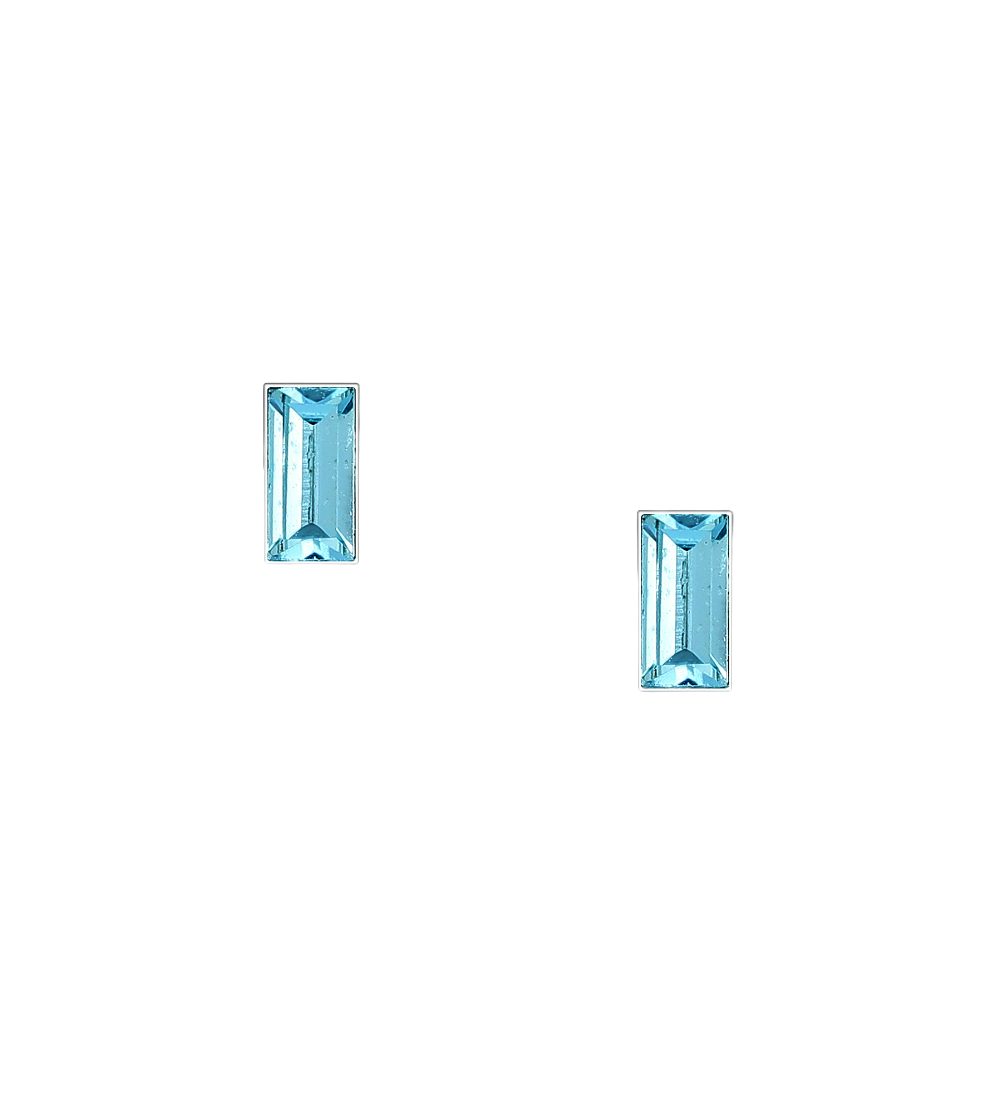 Sterling Silver Small Aqua Stud Earrings - Melchior Jewellery