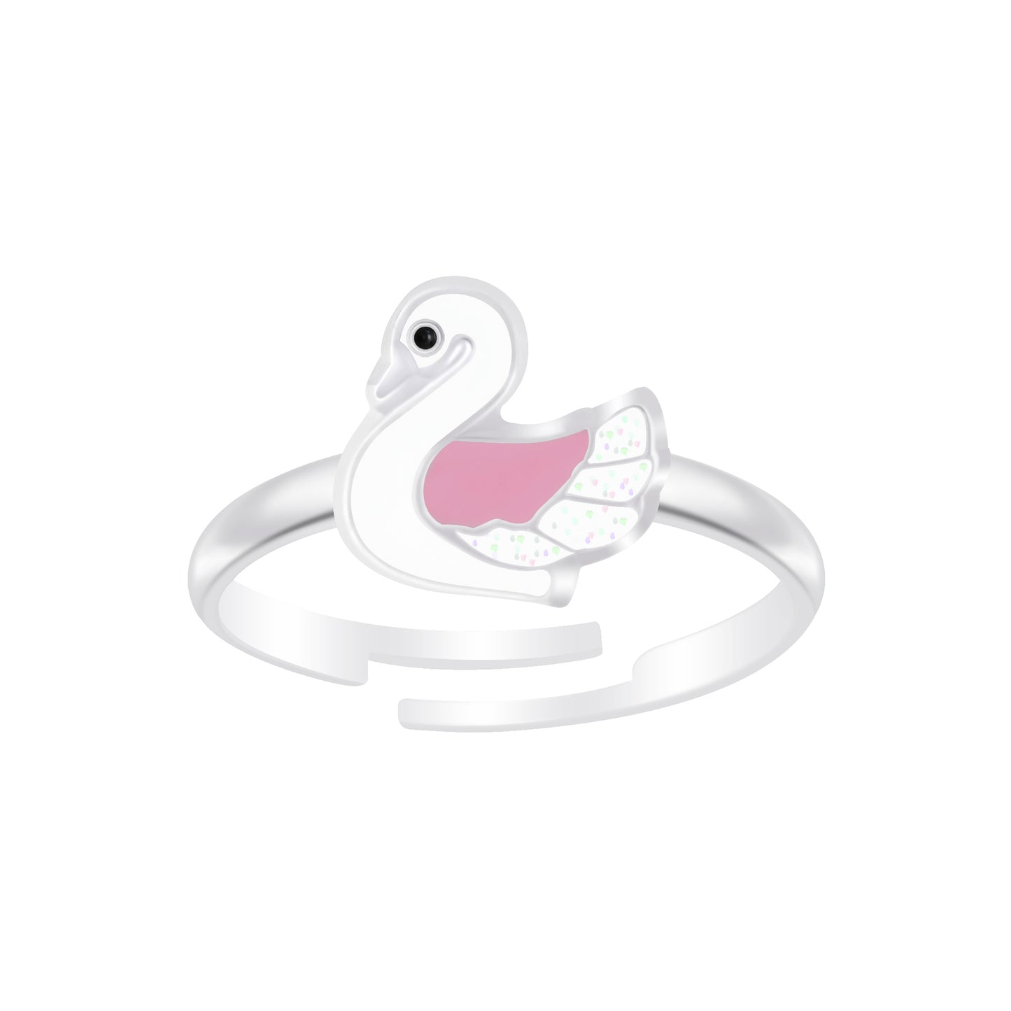 Children's Sterling Silver Adjustable Swan Ring - Melchior Jewellery