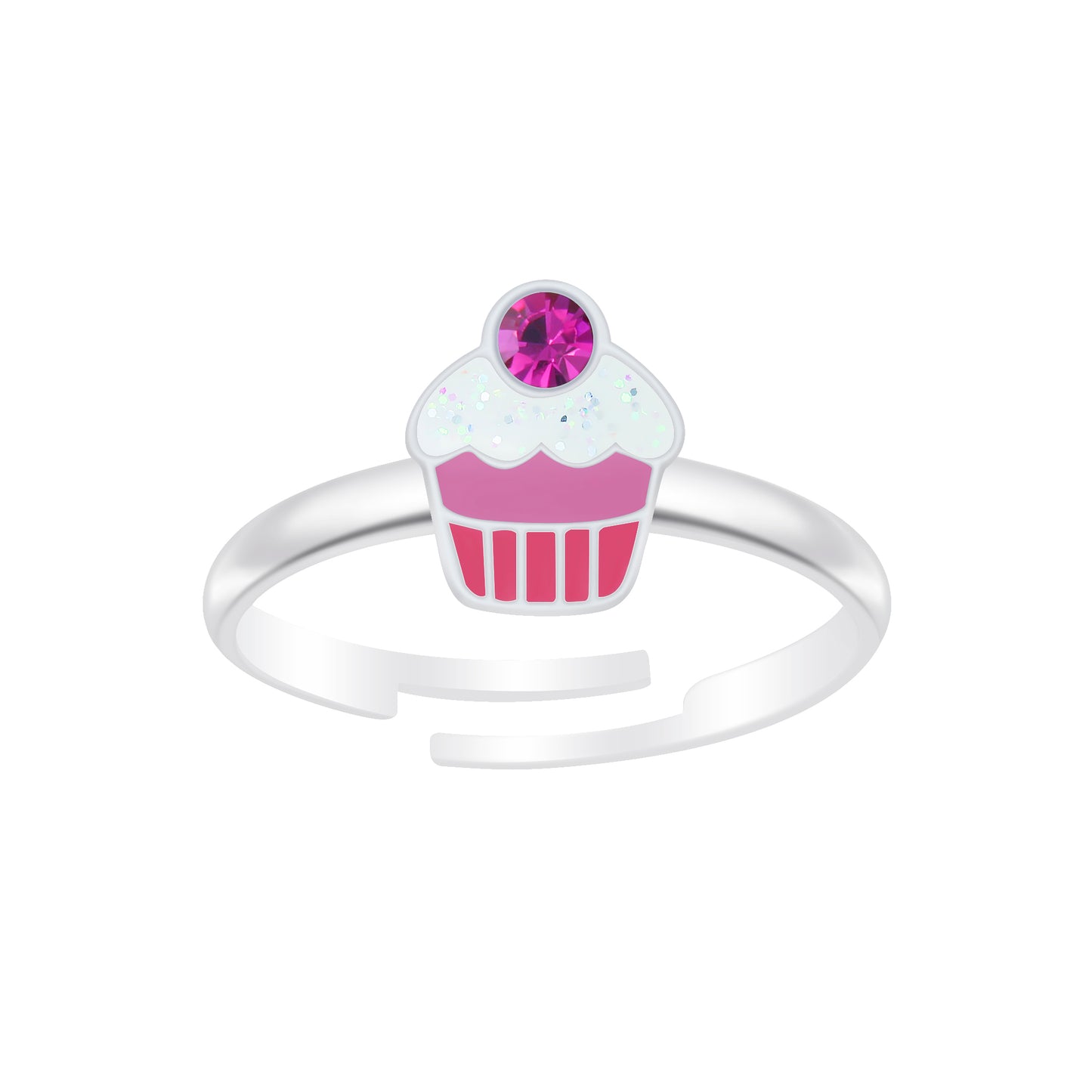 Children's Sterling Silver Adjustable Cupcake Ring - Melchior Jewellery