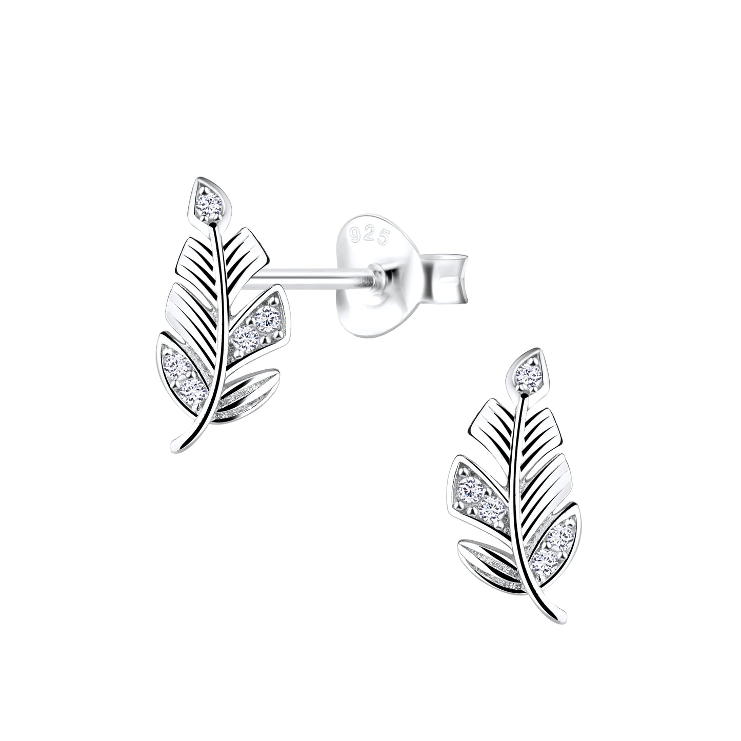 Sterling Silver Leaf Stud Earrings - Melchior Jewellery