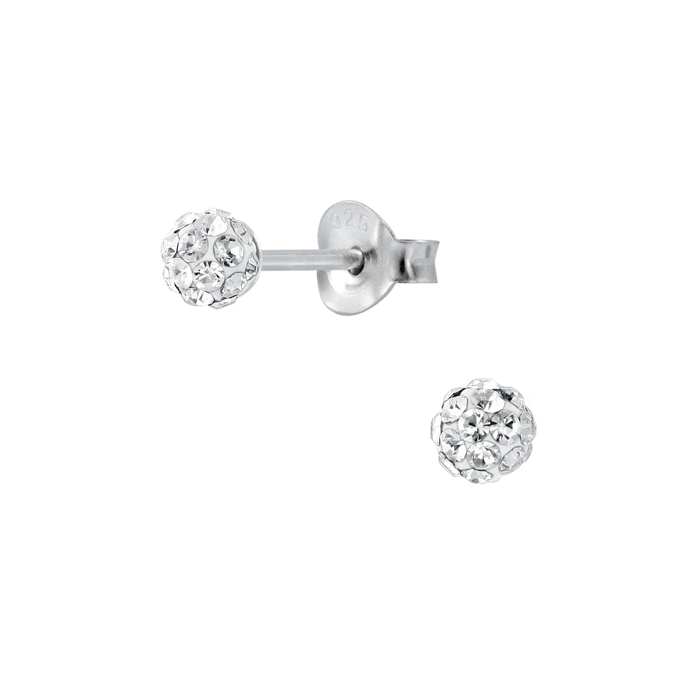 Children's Sterling Silver Crystal Ball Stud Earrings - Melchior Jewellery