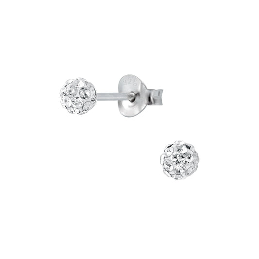Children's Sterling Silver Crystal Ball Stud Earrings - Melchior Jewellery