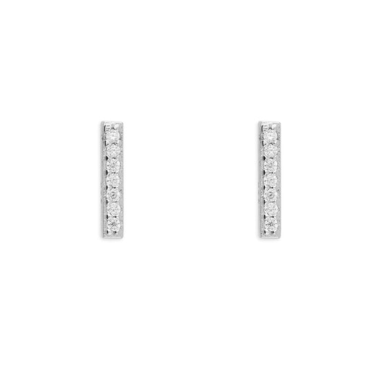 Sterling Silver Cubic Zirconia Alphabet Letter I Stud Earrings - Melchior Jewellery