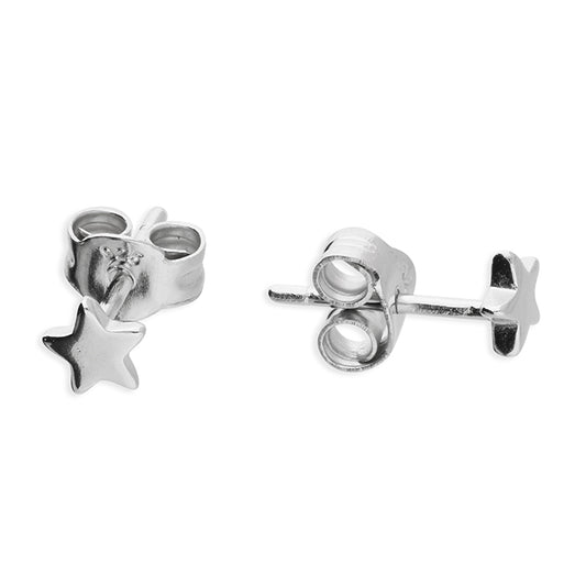 Sterling Silver Small 4mm Star Stud Earrings - Melchior Jewellery