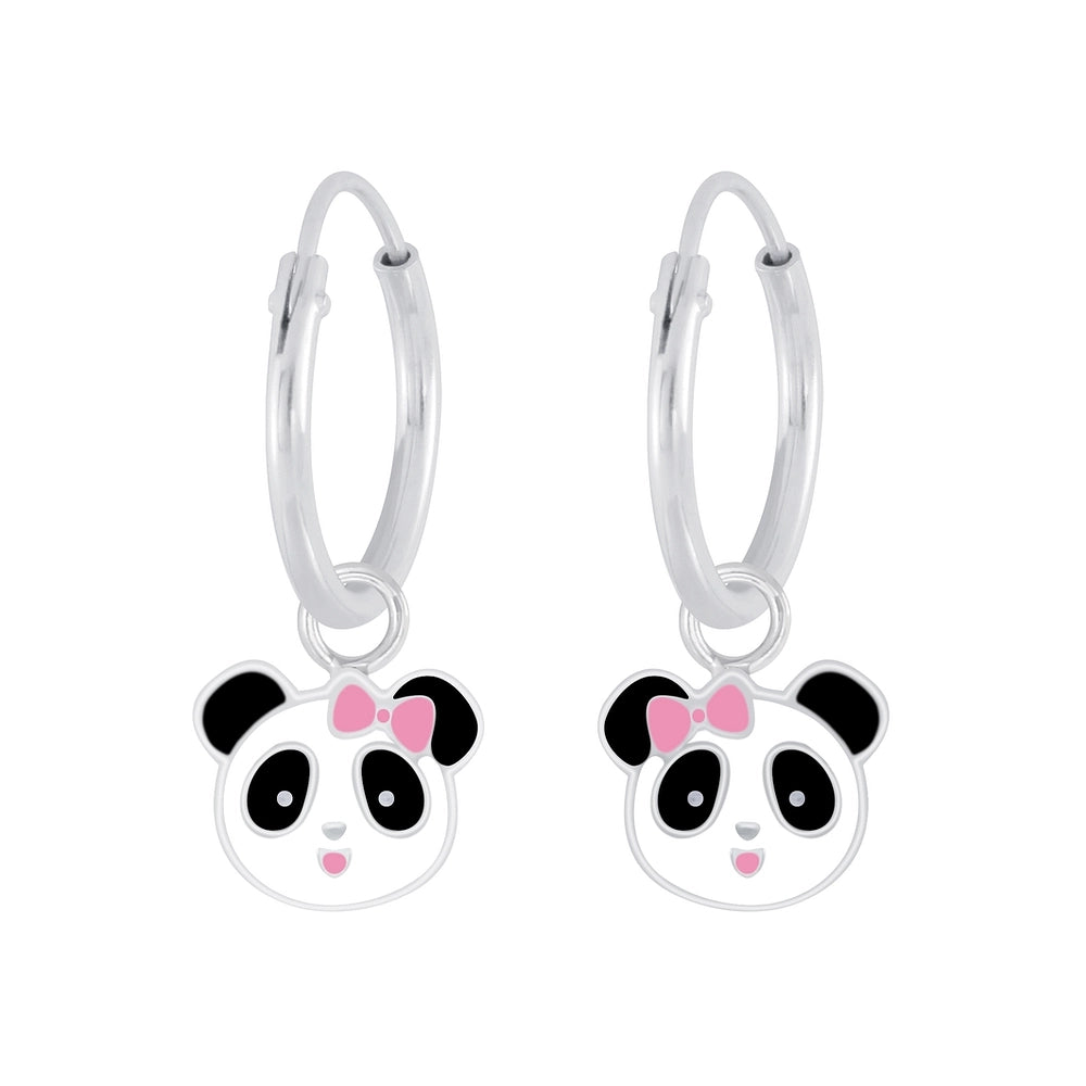 Children's Sterling Silver Panda Bear Hoop Earrings - Melchior Jewellery