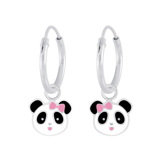 Children's Sterling Silver Panda Bear Hoop Earrings - Melchior Jewellery