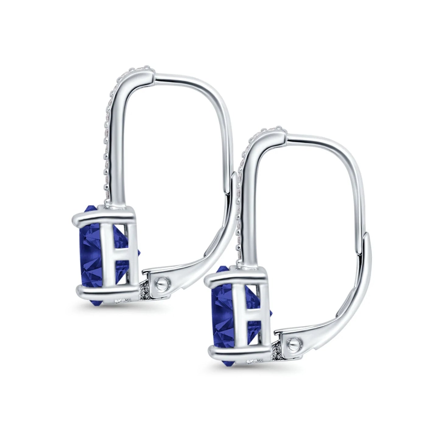 Sterling Silver Sapphire Huggie Drop Earrings - Melchior Jewellery
