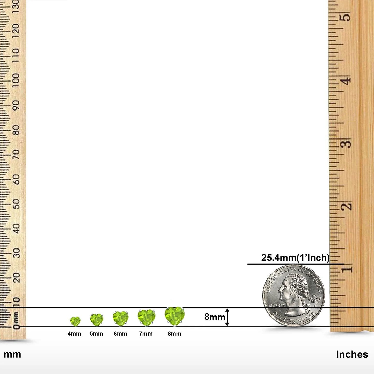 Sterling Silver Peridot Heart Stud Earrings - Melchior Jewellery