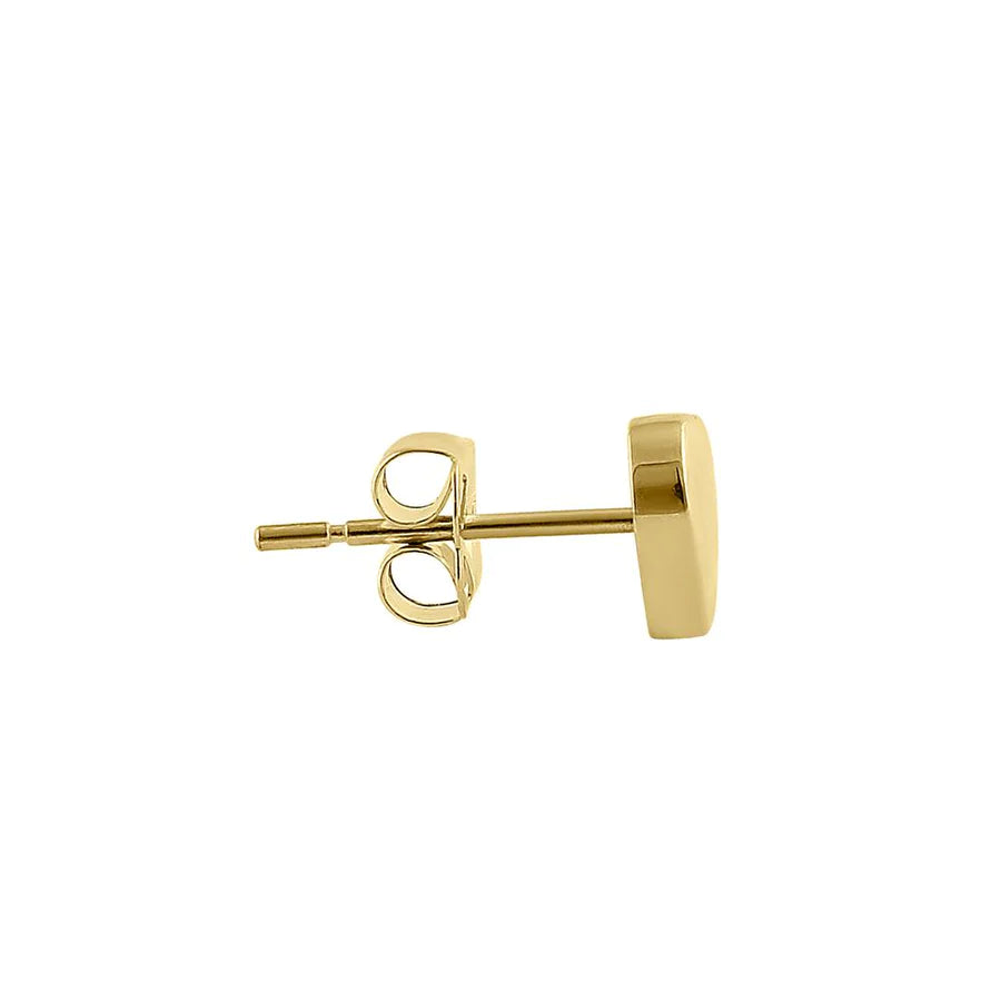 14K Yellow Gold Solid Heart Earrings