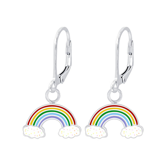 Children's Sterling Silver Rainbow Leverback Earrings - Melchior Jewellery